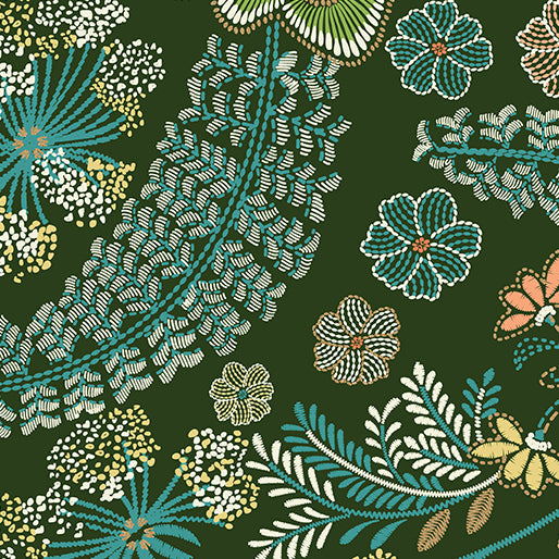 Majestic Floral Garden Hunter Green (Majestic Garden)