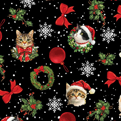 Merry Cats Toss Black Multi