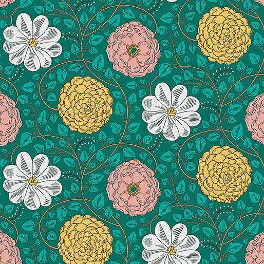 Grace Dark Teal Blooming Color - Harmony