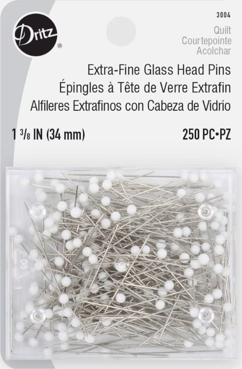 Dritz Extra-Fine Glass Head Pins 1 3/8"