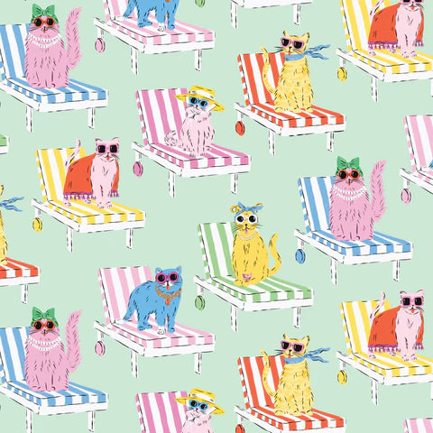 Poolside Purrfection - Feline Fine