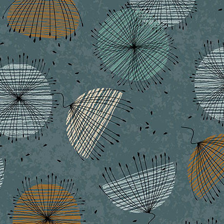 Wisps on the Wind Contempo Flowers - Dusty Teal