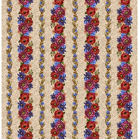 Midnight Petals Floral Garland - Stripes