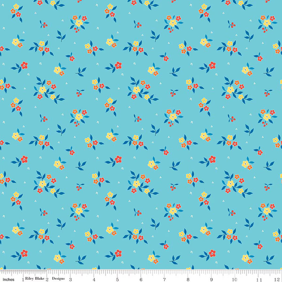 Summer's in Town Floral Aqua