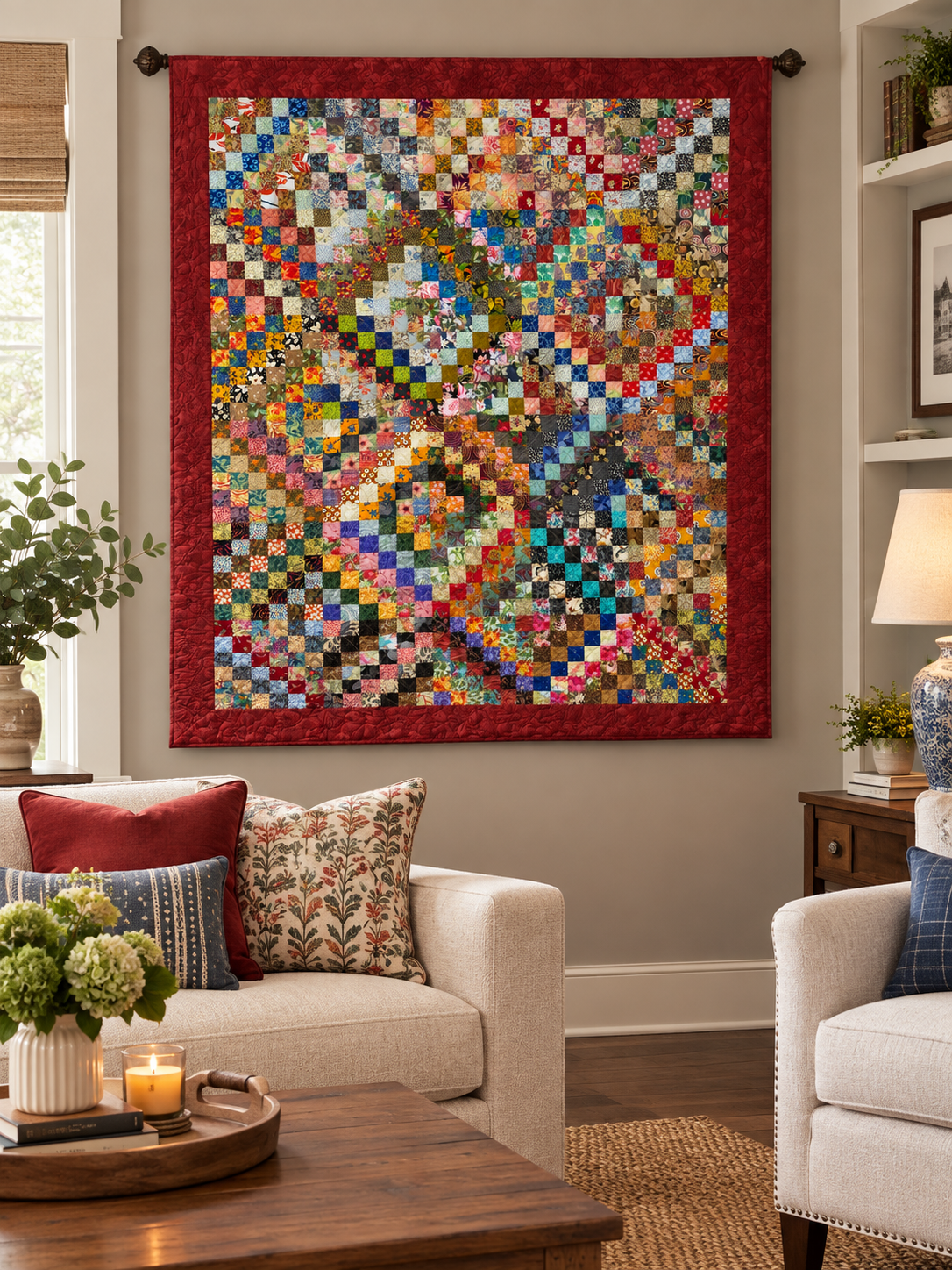 Scrappy Trips Around the World Quilt
