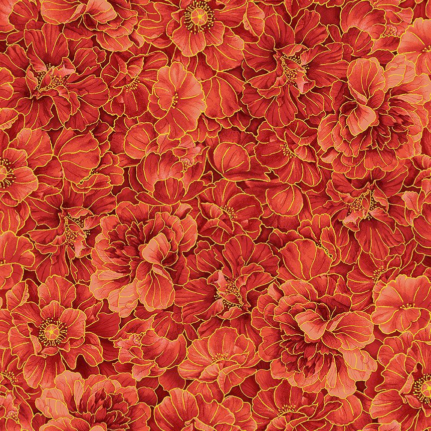 Packed Peony Metallic