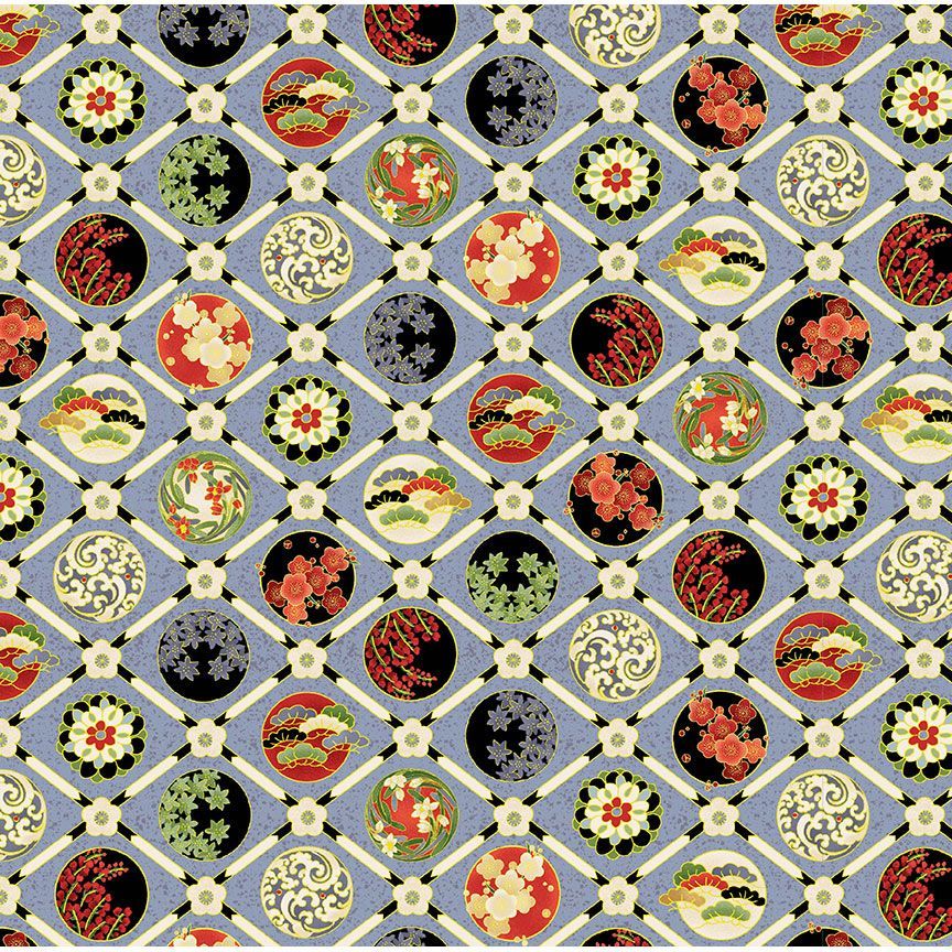 Floral Check Metallic