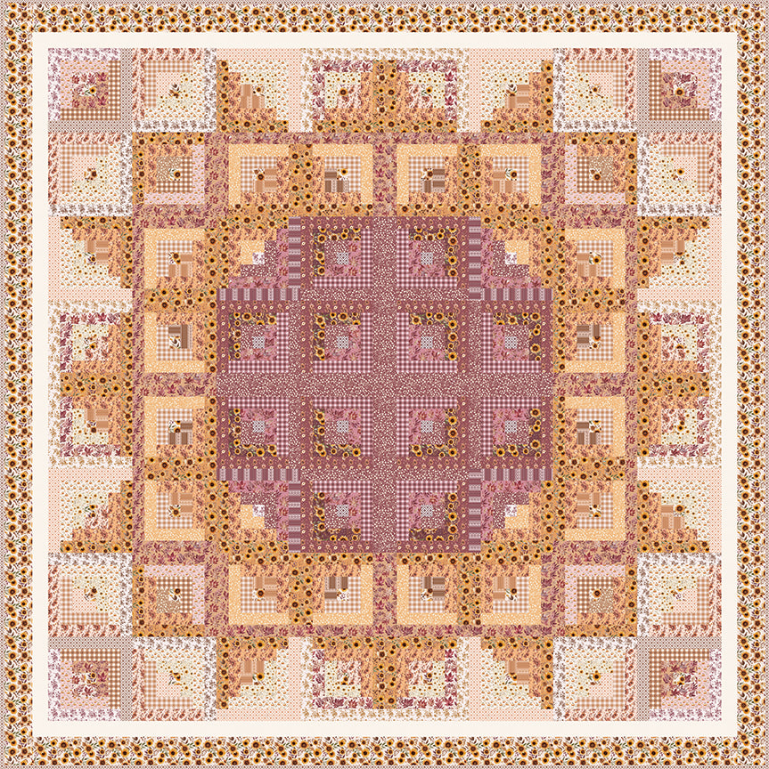 Sunflower in the Cabin Quilt Kit - Harvest on the Prairie