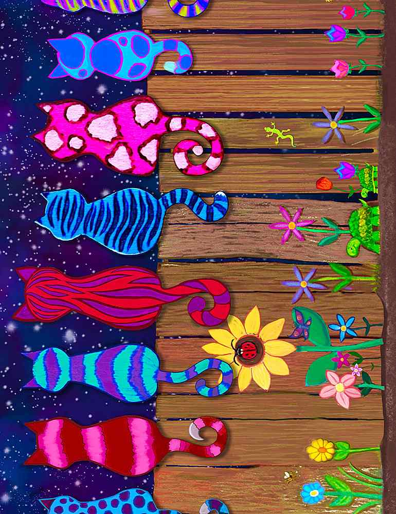 Cats on a Fence 11" Stripe