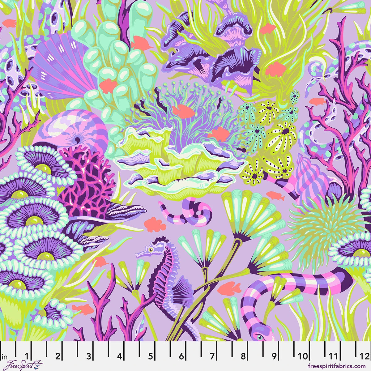 Tula Pink Reef What You Sew - Ultraviolet - Floral Reef