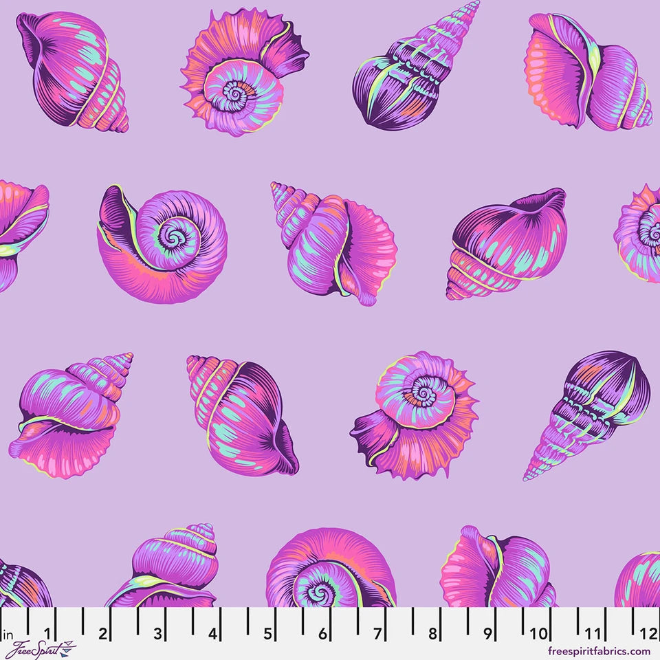 Tula Pink Lil Shelly - Ultraviolet - Floral Reef