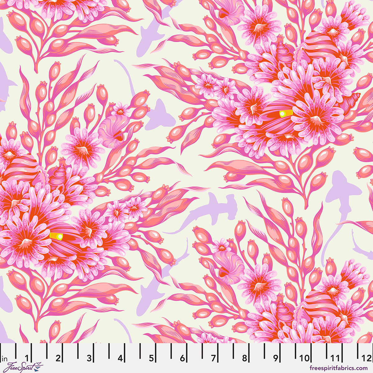 Tula Pink Shadow Sharks - Delphine - Floral Reef