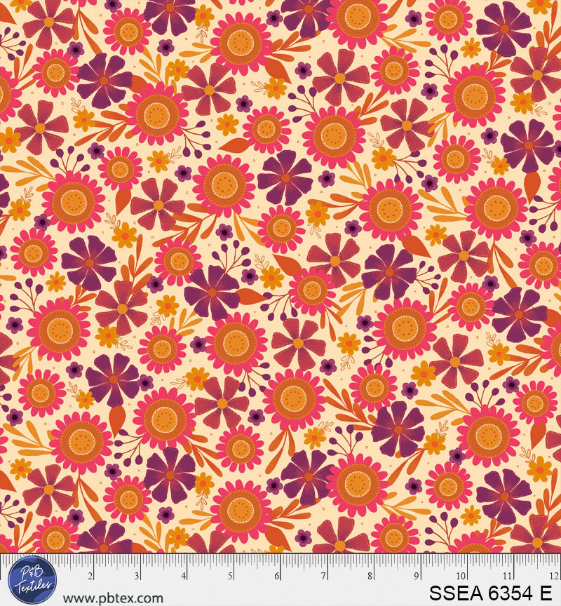 Sewing Season Stitched Flower Allover