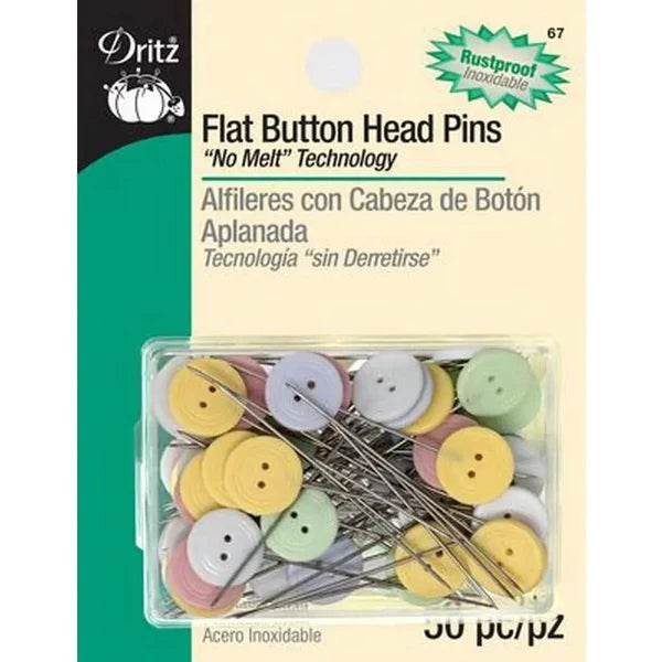 Dritz Flat Button Head Pins 50 CT