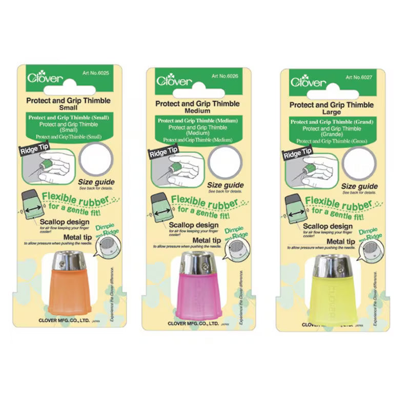 Clover Protect and Grip Thimble Sizes
