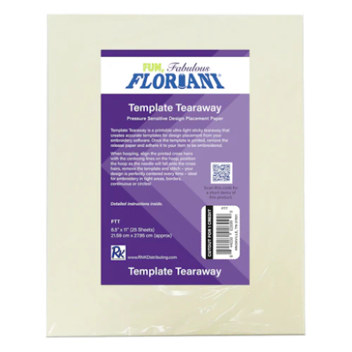 Floriani Embroidery Template Tearaway