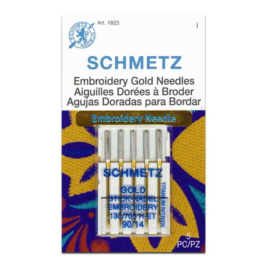 Schmetz Embroidery Gold Needle 130/705 H-ET 90/14
