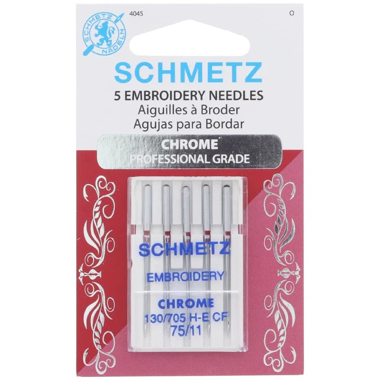 Schmetz Chrome Embroidery Needles 130/705 75/11