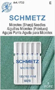 Schmetz Microtex Needle 130/705 H-M 60/8