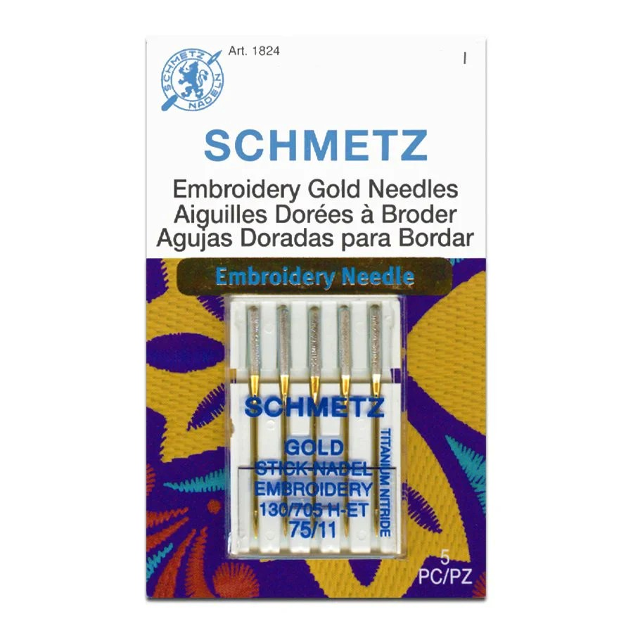 Schmetz Embroidery GOLD Needles 130/705 H-ET 75/11