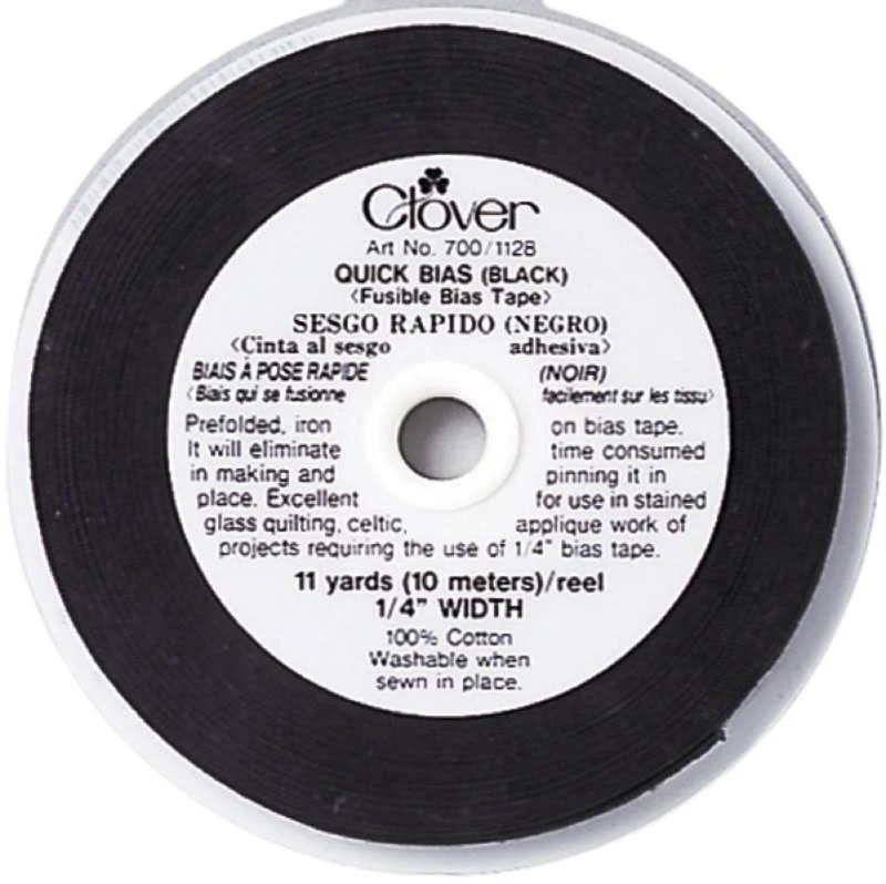 Clover Quick Bias Fusible Tape 1/4" Black